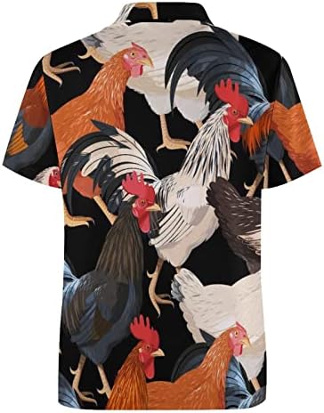 BAIKUTOUAN Цветни Пиле Петел Мъжка Риза-Топка За Голф С Къс Ръкав Джърси Тениски, Ежедневни Стаи Върховете