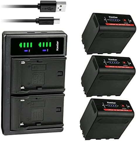 Батерия Kastar 3-Pack NP-F980EXP и USB-зарядно устройство LTD2 Съвместим с камера CCD-TR717 CCD-TR718 CCD-TR728 CCD-TR730 CCD-TR76