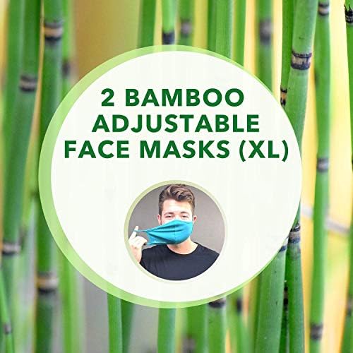 Звездни пейзажи (2 Зелени, големи) Регулируеми Бамбукова маска за лице | Дишаща, 2-Слойная, Цветни, Моющаяся и Мека маска за лице с пътна чанта | Произведено в Коста Рик