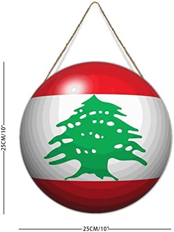 Знаме на Ливан Добре дошли през Цялата Знак, Знаме на Ливан, Селска Фермерска Къща Подвесная Дървена Табела, с монтиран
