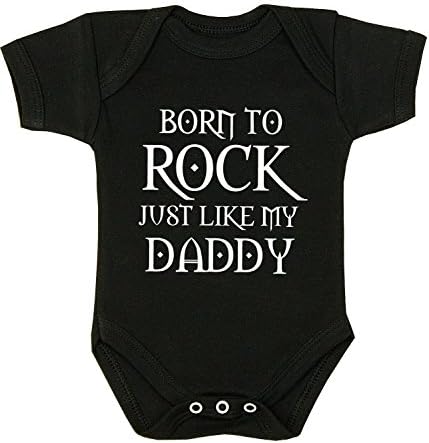 Детско Боди Babyprem Born to Rock Like Татко Дрехи за Новородени - 12 месеца