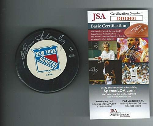 Алън Стенли подписа Тренч-пак Ню Йорк Рейнджърс JSA COA DD10401 - за Миене на НХЛ с автограф