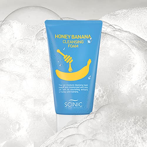 SCINIC Honey Banana Cleansing Foam 5,28 Течни унции 150 мл | Хранително Овлажняващ Пречистване С мед И един банан съставки | Овлажняващ