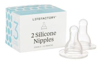 Lifefactory 9 грама Стъклена Детска бутилка 2 бр. в опаковка с 2-ма Събитие 3-ма зърната Грозде / Зеле)