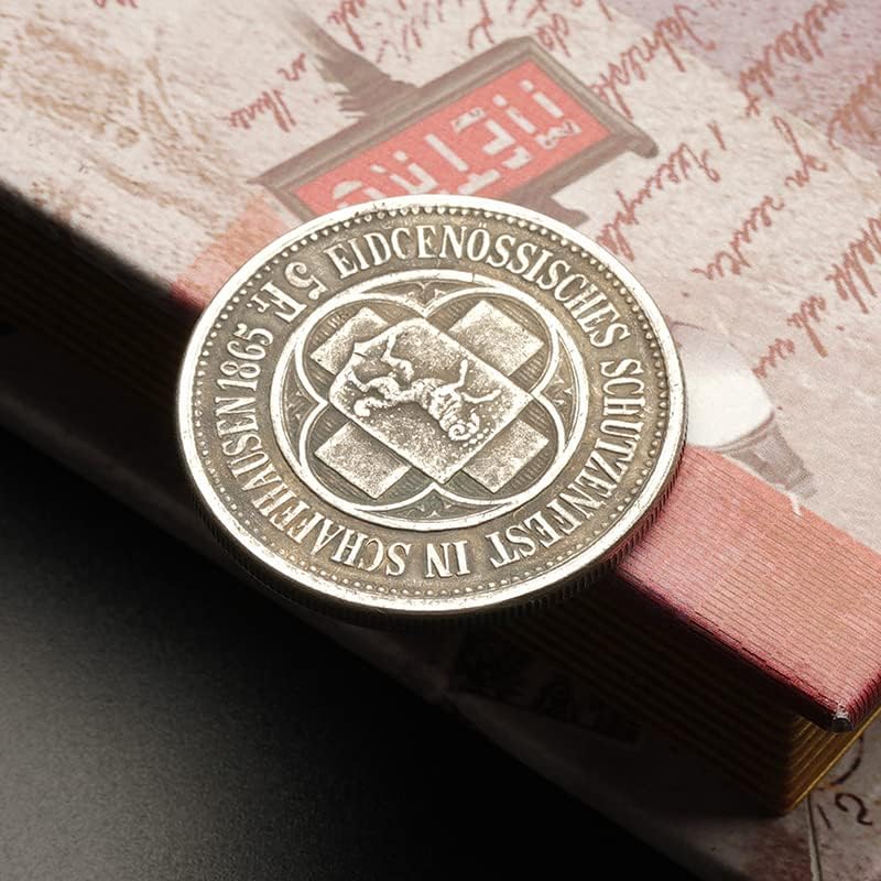 1865 Швейцария Ловен фестивал в Шаффхаузене Монети, деноминирани 5 Франка Ретро Медальон Антични Монети Сребърни Изделия за Монети