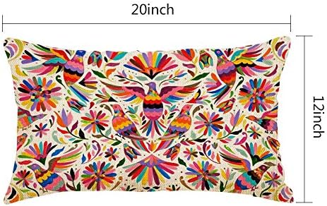 Nicokee Хвърли Калъфка Мексикански Дизайн Цветни Гълъби Фазан Декоративна Калъфка Начало Декор 20x12 См Калъфка за възглавница