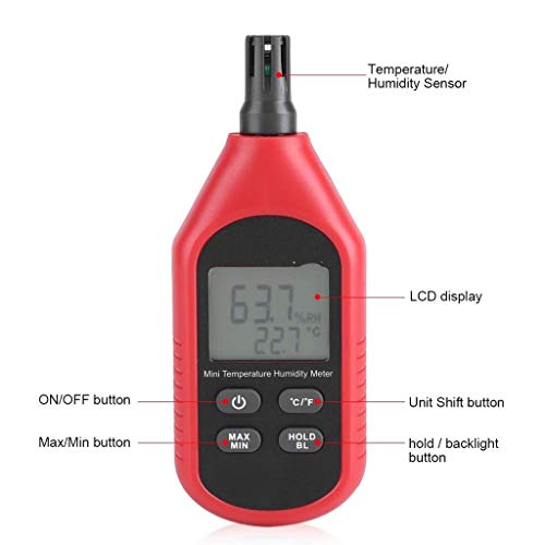 Стаен Термометър SXNBH - Ръчно Измерване на температурата, Точно Дигитално Промишленото определяне на температурата и влажността на въздуха