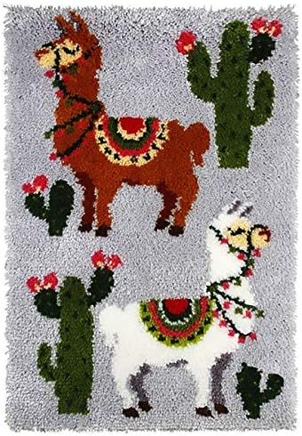 Комплект от килим с тик-так Направи си сам, Бял и Кафяв Килим с две Камили, Определени Килими ръчна изработка, Детски подарък за възрастни,