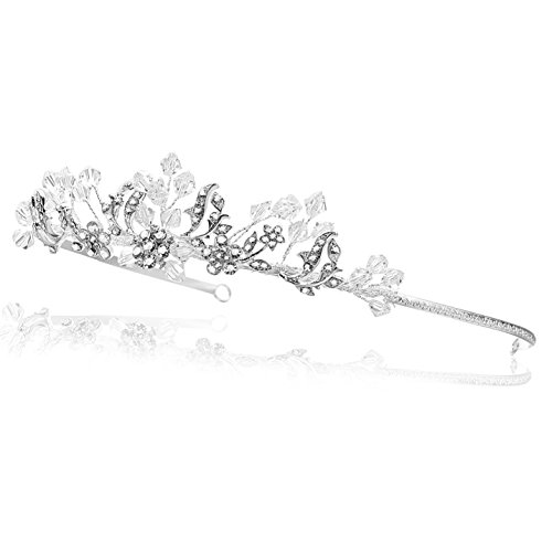SAMKY цветя Сватба, ръчно изработени, планински кристал, абитуриентски, булчински корона, диадема T949