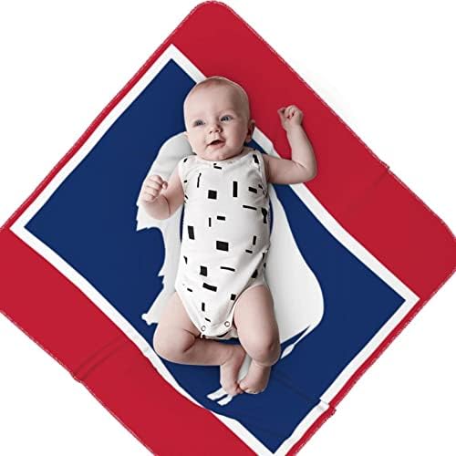 Детско Одеало с Флага на щата Уайоминг, на Приемащото Одеало за Бебета, Калъф за Свободни Новородени, Обвивка