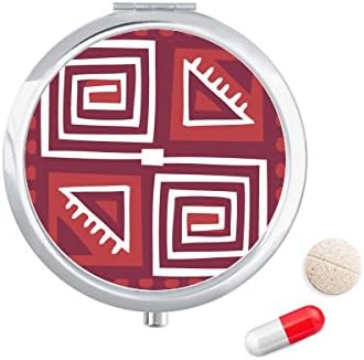 Червено Вино Цвят Мексико Тотеми Древна Цивилизация Калъф За Хапчета В Джоба Кутия За Съхранение На Лекарства Контейнер Опаковка