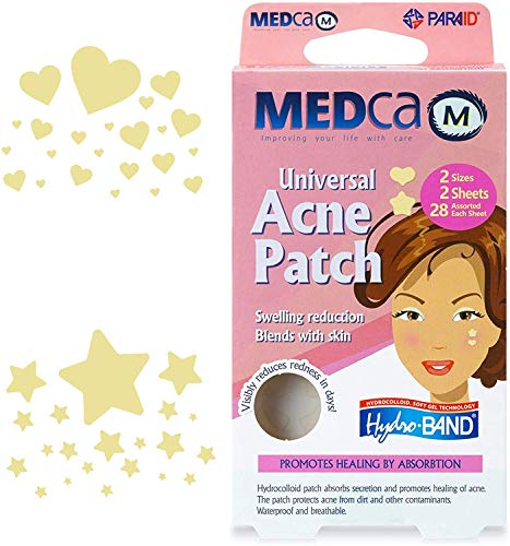 Помощ от акне MEDca - (опаковка от 56 парчета) Гидроколлоидные превръзки За лечение на акне, Поглъщащ петна от пъпки под формата На точки,