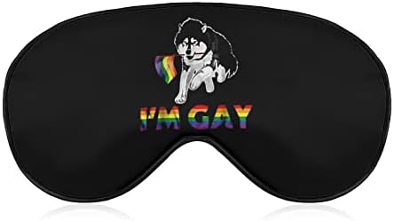 Аз съм Гей-Гордост на ЛГБТ Флаг Сибирското Хъски Маска За Очи За Сън Мила Превръзка На Очите, Превръзки на Очите, Сенки за очи