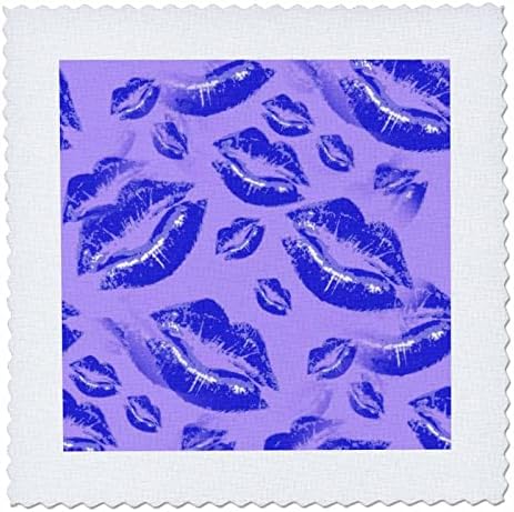 3d Рисунка на две целувки, соприкоснувшихся устни, ярко-сини устни - квадрати юрган (qs_357236_2)