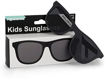 Поляризирани Детски Слънчеви очила Hipsterkid с каишка за Бебета /Деца | в гъвкава рамка, Защита от uv - Wayfarer, Възраст 0-2