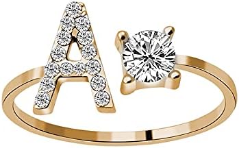 26 букви Дамско модно и бижута за да създадете пръстен с бриллиантовыми пръстени Ring приятели