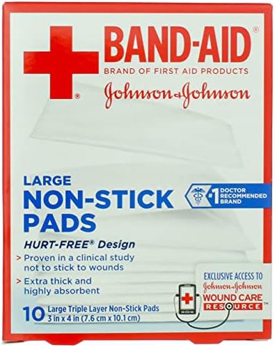 Трехслойные незалепваща подложки Johnson & Johnson Red Cross First Aid, 3 X 4-10 карата, опаковка от 5