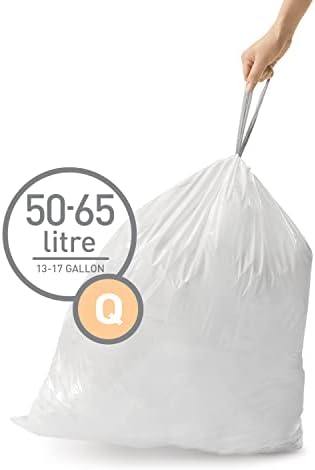 simplehuman P Пакети за боклук дантела прозорци индивидуална монтаж в опаковки-дозаторах, по 20 броя, Бял & Q Пакети за боклук