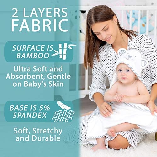 Бамбуковое кърпа детско - Бебешки кърпи за баня XL с качулка - В комплект с банной ръкавица - чудесно като кърпи за новородени