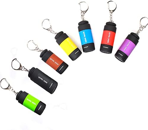 Cussity Мини-Ключодържател-Фенерче, 50 Лумена USB Акумулаторна Малък Джобен led Фенерче-фенерче (7 опаковки)