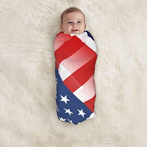 Детско Одеало с Американския Флаг Union Jack, Като Одеало за Бебета, Калъф за Свободни Новородени, Обвивка