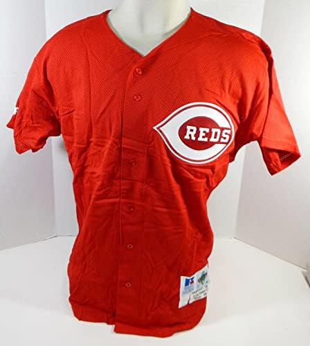 1998 Синсинати Редс са Пуснали Празна игра В Червена Тениска За тренировка отбивания 48 DP21664 В играта, за да Използва тениски MLB