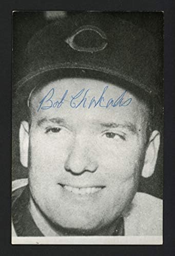 Пощенска картичка Боб Чакалеса с автограф 3,5x5,5 Джим Ред Инв 164878 Cleveland Indians Инв 164878 - Издълбани подпис MLB