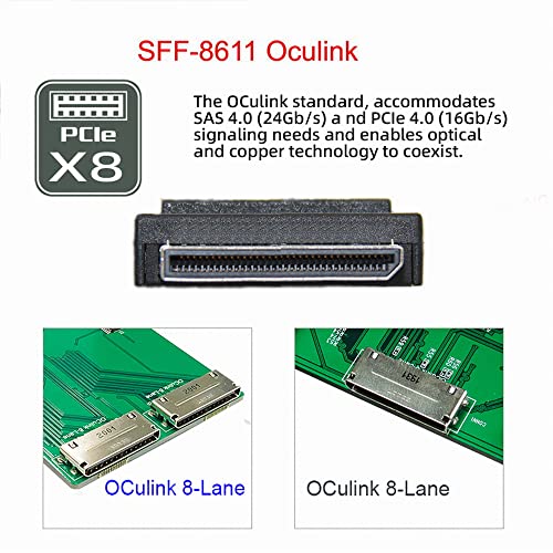 Кабел 50 см OCuLink PCIe PCI-Express СФФ-8611 8X с 8 ленти за да се свържете с двойно СФФ-8087 4X SSD-активен кабел за пренос