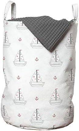 Чанта за дрехи на платноходка, с Фигура във формата на Сърце, Платно с Котва, Морски Транспорт на Кораби, Кошница за дрехи с дръжки, Закрывающаяся