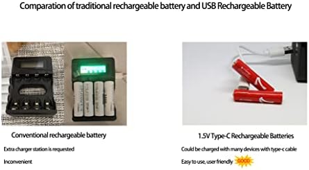 S Energy USB Акумулаторни батерии тип AAA, Литиево-полимерна батерия с голям капацитет 1,5 490 ма батерия, бързо зареждане