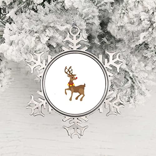 2021 Коледен Орнамент Снежинка Кръгла Метална Украса за Коледа Рудолф Забавни Идеи за Подаръци За Спомен Коледно Дърво Зимни Висящи
