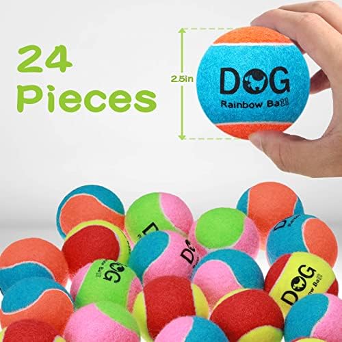 24 Бр. Преливащи се цветове топки за Тенис за Кучета, Тенис топка за домашни любимци, Тенис топка за Кучета, Малки Топки за Тенис за Кучета,
