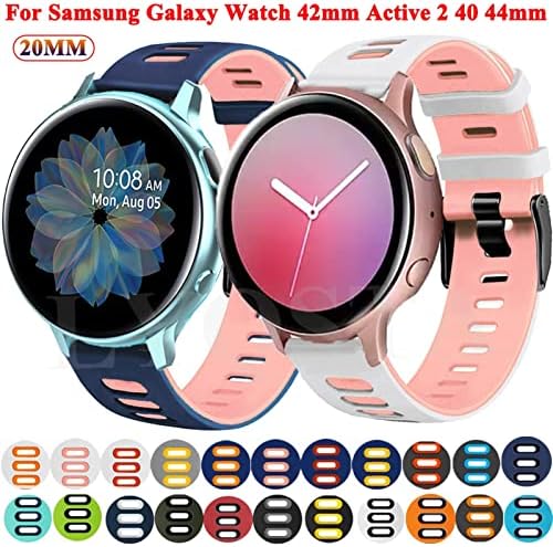 DAIKMZ Силикон 20 мм и каишка за Samsung Galaxy Watch Active 2 40/44 мм/3,41 мм Смарт часовници Гривна Watch4 40 44 42 мм Гривна