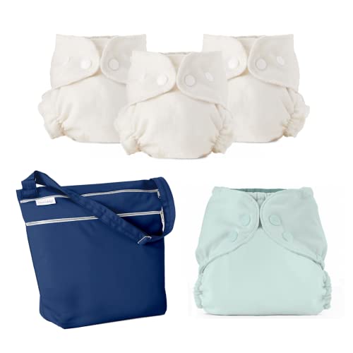 Комплект филтър памперси Esembly (размер 1, Mist) и чанта Esembly Day Bag (Мастило) - е Необходим плат пелени за бебета