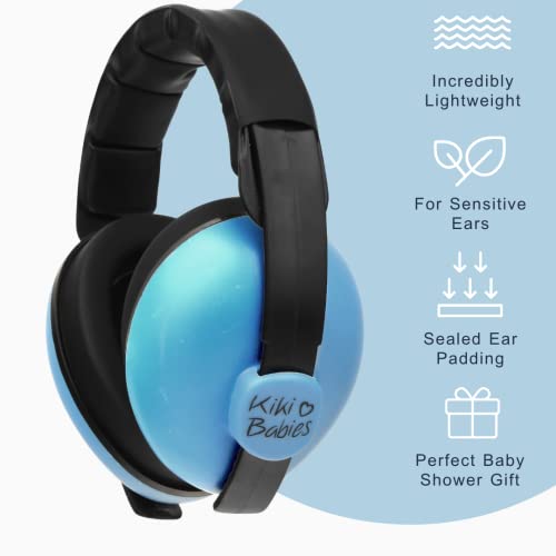 Детски слушалките с шумопотискане Кики Бебета – Слушалки за бебета с дозатор бебешки кърпички и пътна чанта – Висококачествени меки