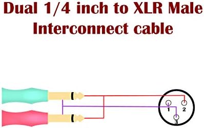 3-Пинов конектор SiYear XLR за двойна 6,35 мм кабел-сплитер 1/4 TS Male Y, Двоен Моно жак (1/4 инч) 6,35 мм за кабели стереомикрофона XLR Male Plug (3,3 фута)