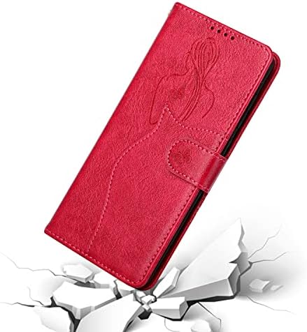 Калъф за IVY Redmi 9T, една чанта-портфейл за сексуална момичета, флип-надолу капачката, за да Redmi 9T - Червен