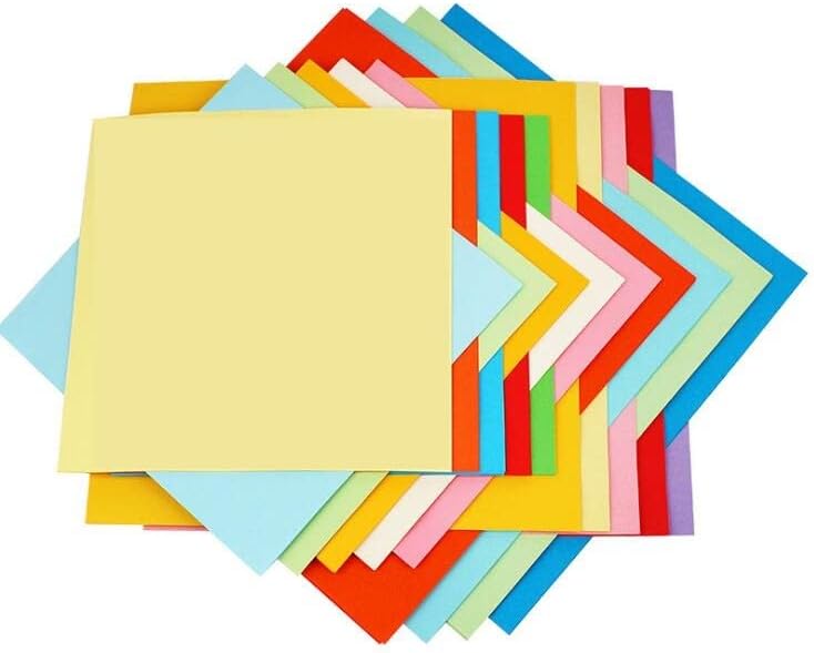 Хартия за оригами (15x15 см) 200 Листа от 20 Различни цвята Хартия за Картички, Декоративна Хартия за бродерия (70 г), Двустранен Цветен Квадрат, Набор от хартия за оригами ?