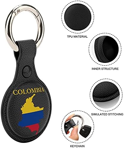 Карта на Колумбия Актуализиране на Хартата Кожен Калъф за AirTag Key Finder Phone Finder Защитен Калъф за Защита от Надраскване