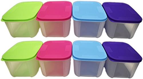 Комплект от 8 Цветни Кутии за съхранение! 4 Различни цвята - БЕЗ BPA - Могат да се мият в миялна машина и микровълнова печка!