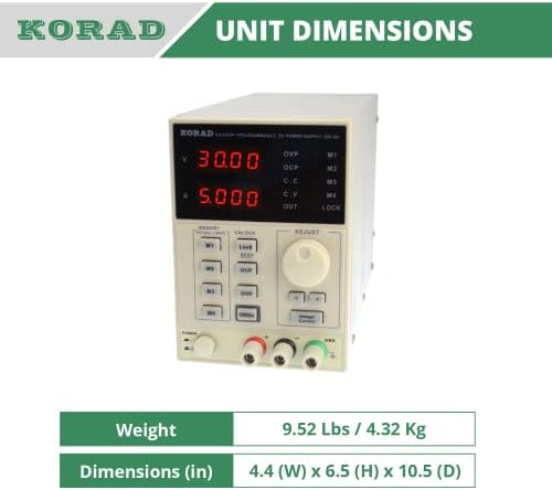 KORAD KA3005P - Програмируем Точност Линеен източник на захранване dc напрежение 30, 5 А с цифрово управление лабораторно клас