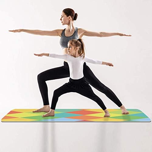 Дебел Нескользящий килимче за йога Unicey за физически упражнения и Фитнес, 1/4 с Цветно Изображение, във формата на Диамант,