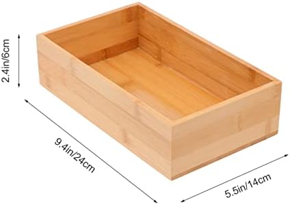 Ipetboom 1 бр. Кутия за съхранение, Домашен Настолен Бамбук Кутия за съхранение, Голяма Дървена кутия за съхранение на вещи на вашия работен плот, Кутии за съхранение на