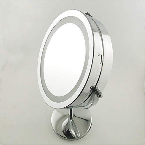 LIANXIAO - Огледала За грим С Led Подсветка, Двустранно 1X, 5X Увеличение, Баня, Хотел, 360 Въртящо се Огледало за Тоалетка