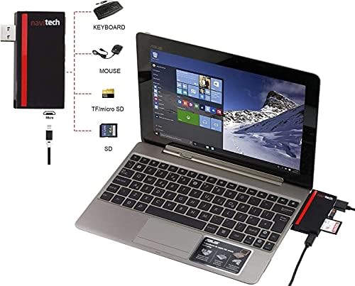 Navitech 2 в 1 Лаптоп /Таблет USB 3.0/2.0 на Адаптер-hub/Вход Micro USB устройство за четене на карти SD/Micro SD слот, Съвместим с