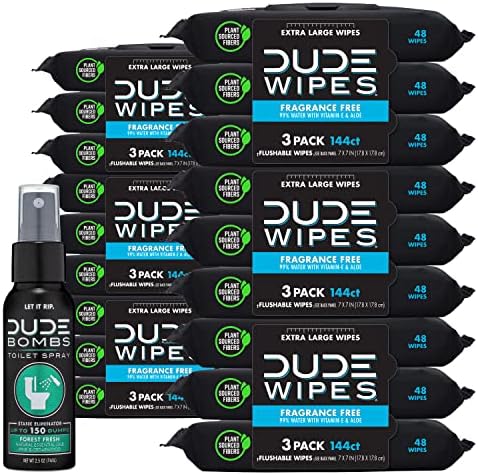 Мокри кърпички за възрастни ПИЧ Wipes с Смываемым спрей за тоалетна ПИЧ Бомби - 18 опаковки, 864 кърпички + 1 инхалатор - Мокри кърпички