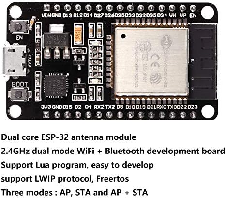 5ШТ ESP32 ESP-32S WiFi Такса развитие NodeMCU ESP-WROOM-32 Микроконтролер 2,4 Ghz Двуядрен WiFi Bluetooth Процесор Вграден Чип CP2102