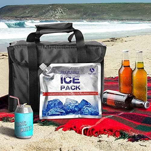 AGECASH Многократна употреба Пакети с лед за охлаждане, Морозильные пакети дълго съхранение, Опаковки за обеди, Обяд кутии, Чанти-хладилници, Раници-охладители, Контуз