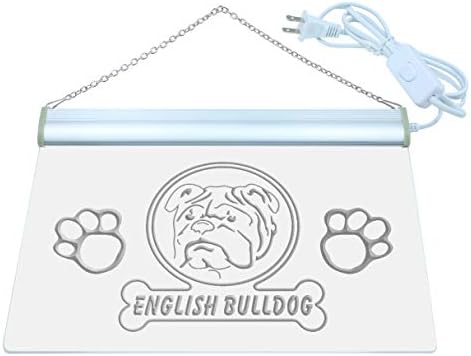 ADVPRO Английска куче с отпечатък от Лапа Булдог, Led неонова реклама Зелен Цвят 12x8,5 инча st4s32-j957-g