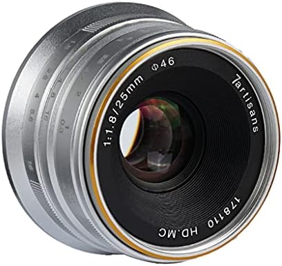 7artisans 25 мм F1.8 APS-C Ръчни Фиксиран обектив за беззеркальной камера Panasonic/Olympus Mico 4/3 (сребрист)
